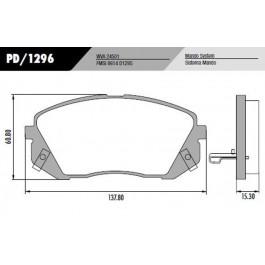 Pastilha Dianteira de Freio - Fras-le - PD/1296 