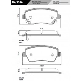 Pastilha Dianteira de Freio - Fras-le - PD/1386 