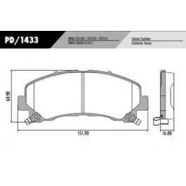 Pastilha Dianteira de Freio - Fras-le - PD/1433
