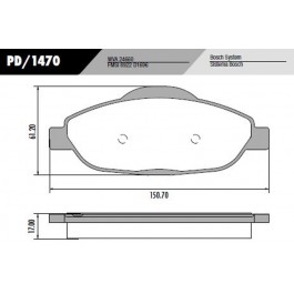 Pastilha Dianteira de Freio - Fras-le - PD/1470