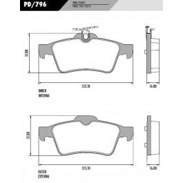 Pastilha Traseira de Freio - Fras-le - PD/796