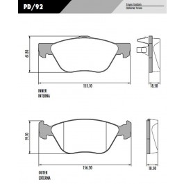 Pastilha Dianteira de Freio - Fras-le - PD/92 