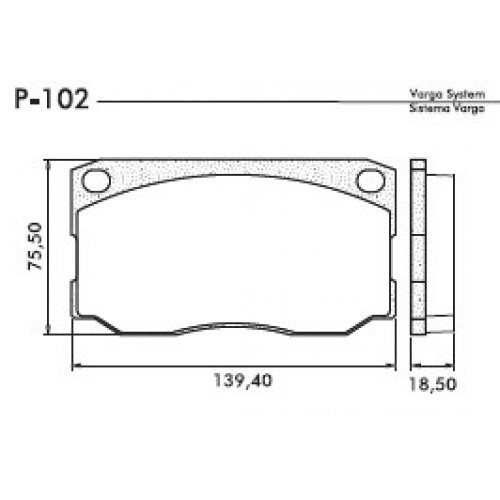 Pastilha Dianteira de Freio - P-102 - Lonaflex
