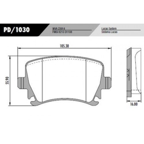 Pastilha Traseira de Freio - Fras-le - PD/1030 NA