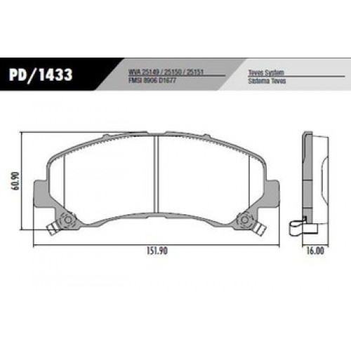 Pastilha Dianteira de Freio - Fras-le - PD/1433