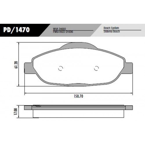 Pastilha Dianteira de Freio - Fras-le - PD/1470