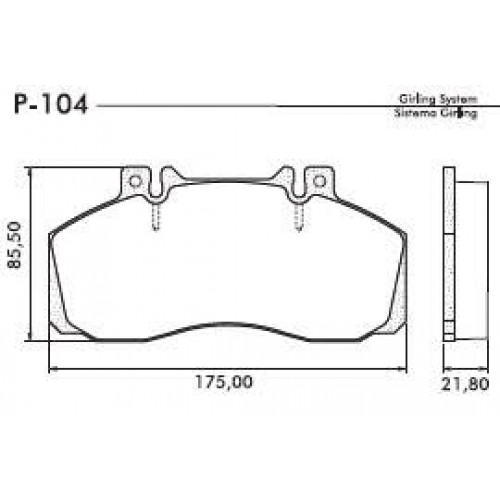 Pastilha Dianteira de Freio - P-104 - Lonaflex