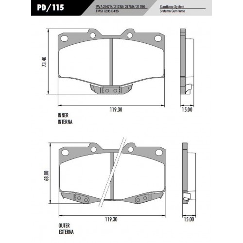 Pastilha Dianteira de freio - Fras-le - PD/115