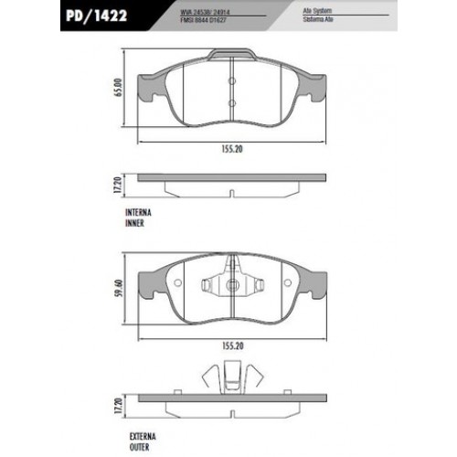 Pastilha Dianteira de Freio - Fras-le - PD/1422