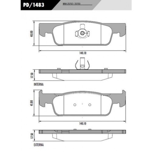 Pastilha Dianteira de Freio - Fras-le - PD/1483