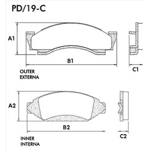 Pastilha Dianteira de freio - Fras-le - PD/19-C