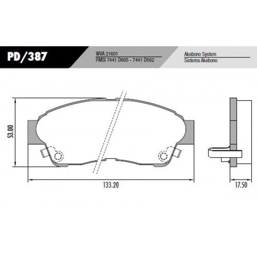 Pastilha Dianteira de Freio - Fras-le - PD/387
