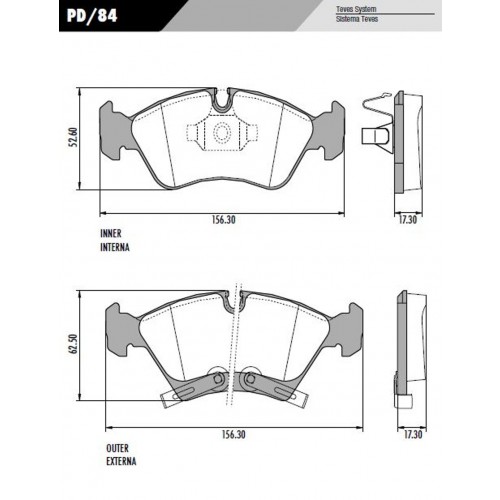 Pastilha Dianteira de Freio - Fras-le - PD/84