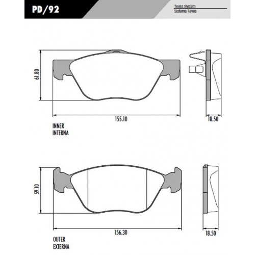 Pastilha Dianteira de Freio - Fras-le - PD/92 